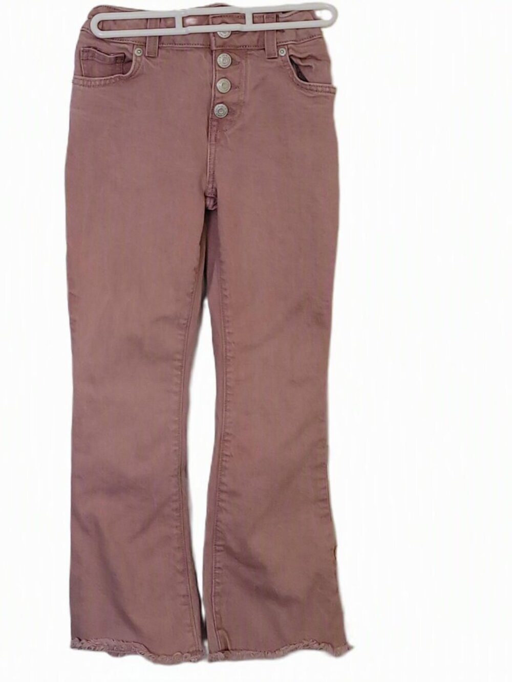 Cat & Jack Girls Denim Jeans Mauve Pink Snap Closure Flare Retro Style Size 8 - Picture 2 of 13